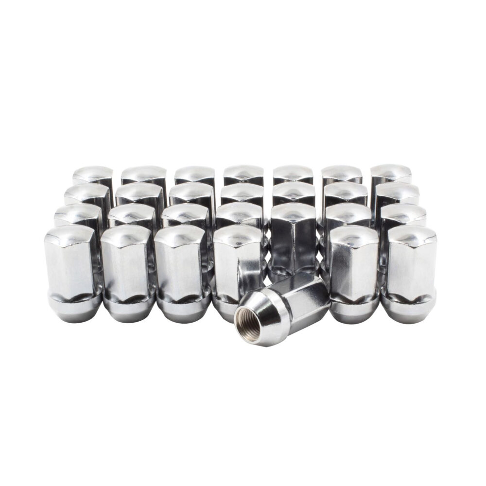 INSTALL KIT – 14MM X 1.5 (1.77) GM TRUCK FACTORY STYLE (7/8) CHROME – 32 LUG NUTS