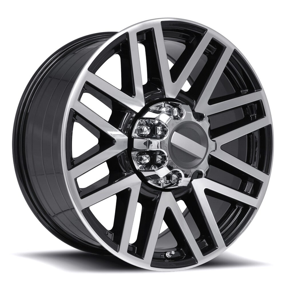 FR 751 - SUPER-DUTY REPLICA WHEELS GLOSS BLACK MACHINED FACE W/ CLOSED CAP
