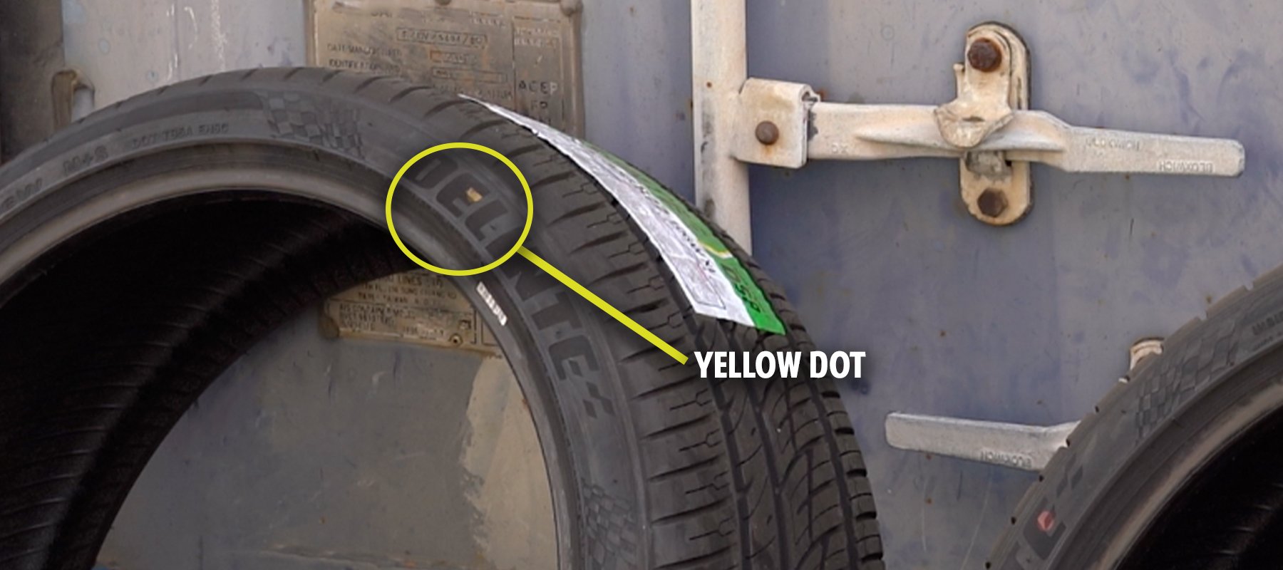Identifying Tire Markings: Red Yellow Dots